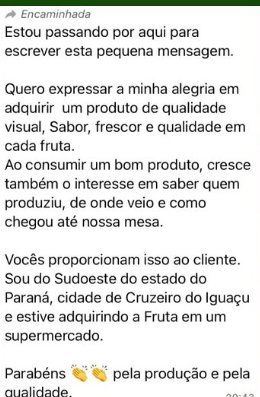 Depoimento de cliente em Cruzeiro do Iguaçu — PR